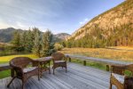 Back deck overlooking the Gallatin River
